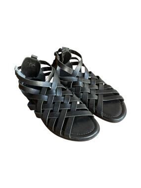A7EIJE New York Womens Flint Woven Sandals Gladiator Open Toe Black Size 9 EU 40
